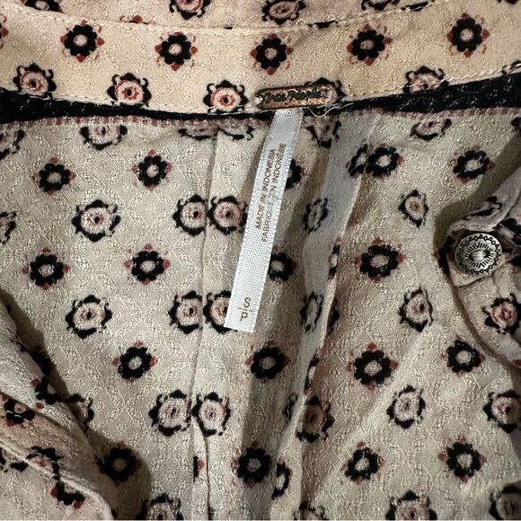 Free People Changing Times boho tunic Womens Small flowy long sleeve top - Picture 13 of 14